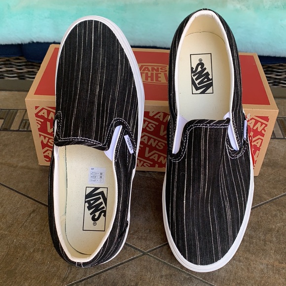 VANS CLASSIC SLIP ON SUITING Black/Stripes Men’s - Picture 8 of 17